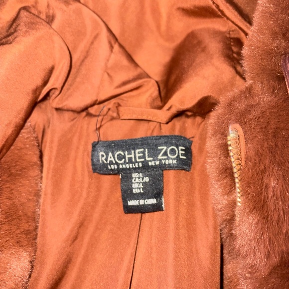 Rachel Zoe Plush Faux Fur Hooded Coat - Rust - Picture 2 of 4
